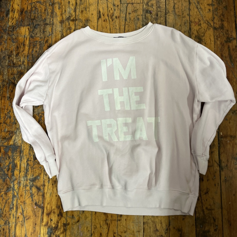 WildFox I'm the Treat Pink Sweatshirt Oversized Small